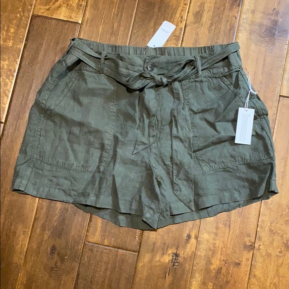 Lou & Grey Pants - Lou & Grey for LOFT Tie String Linen Shorts